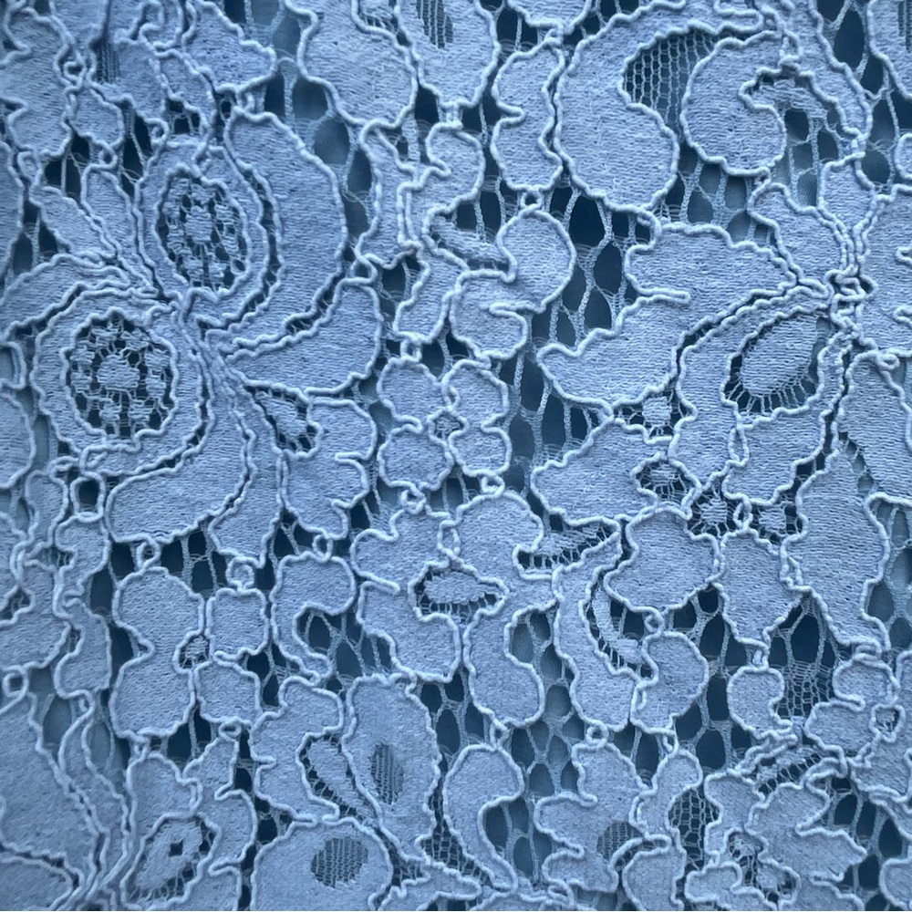 Bardot Light Blue Lace Mini Babydoll Deep-V Neckline Party Dress - Size 10 - Picture 14 of 16